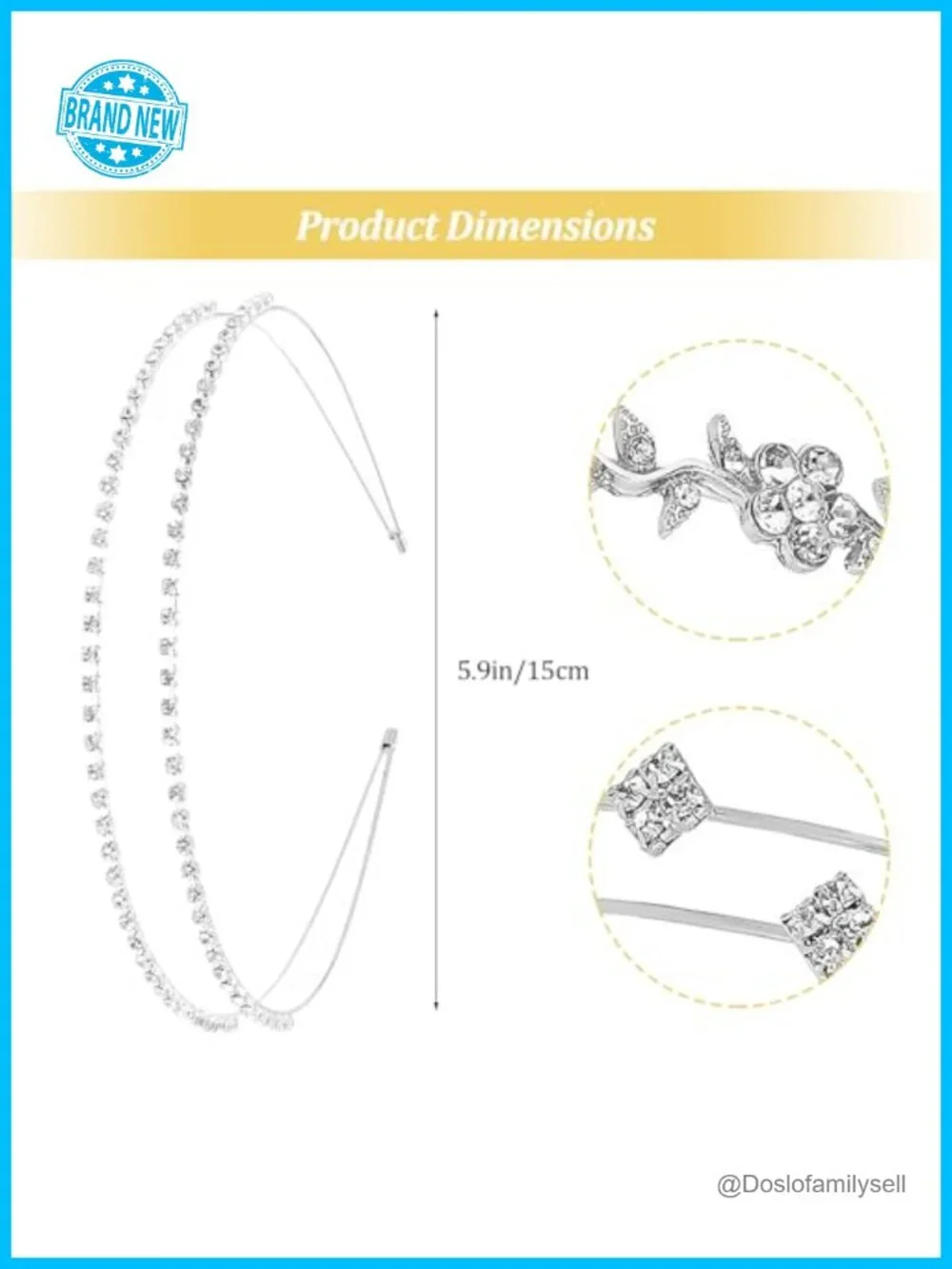 4 Pcs Rhinestone Headband Set - Bridal Crystal Tiara Crown Hair Accessories for